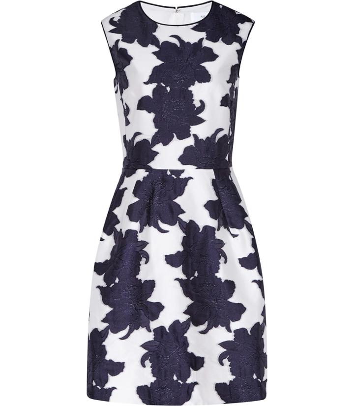 Reiss Edie - Womens Jacquard Dress In Blue, Size 4