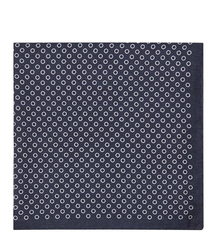 Reiss Nellie - Silk Pocket Square In Blue, Mens