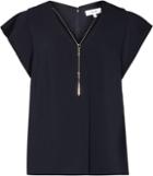 Reiss Zana - Womens Chain-detail Top In Blue, Size 4