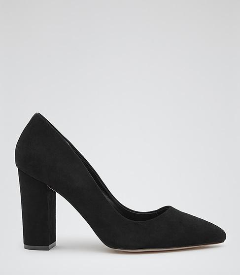 Reiss Ellen Block Heel Suede Shoes