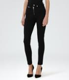 Reiss Francis - High-rise Zip-front Jeans In Black, Womens, Size 25