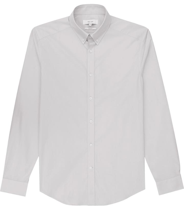 Reiss Albany - Mens Button-down Shrt In Grey, Size Xs
