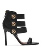 Reiss Hawthorne - Womens Triple-strap Sandals In Black, Size 3