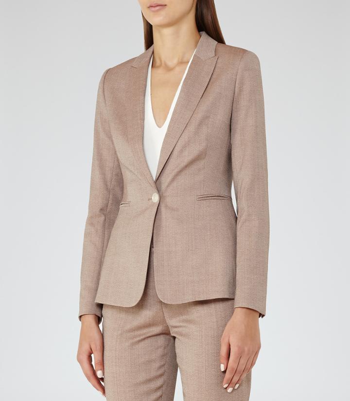 Reiss Turner Jacket - Single-breasted Blazer In Red, Womens, Size 0