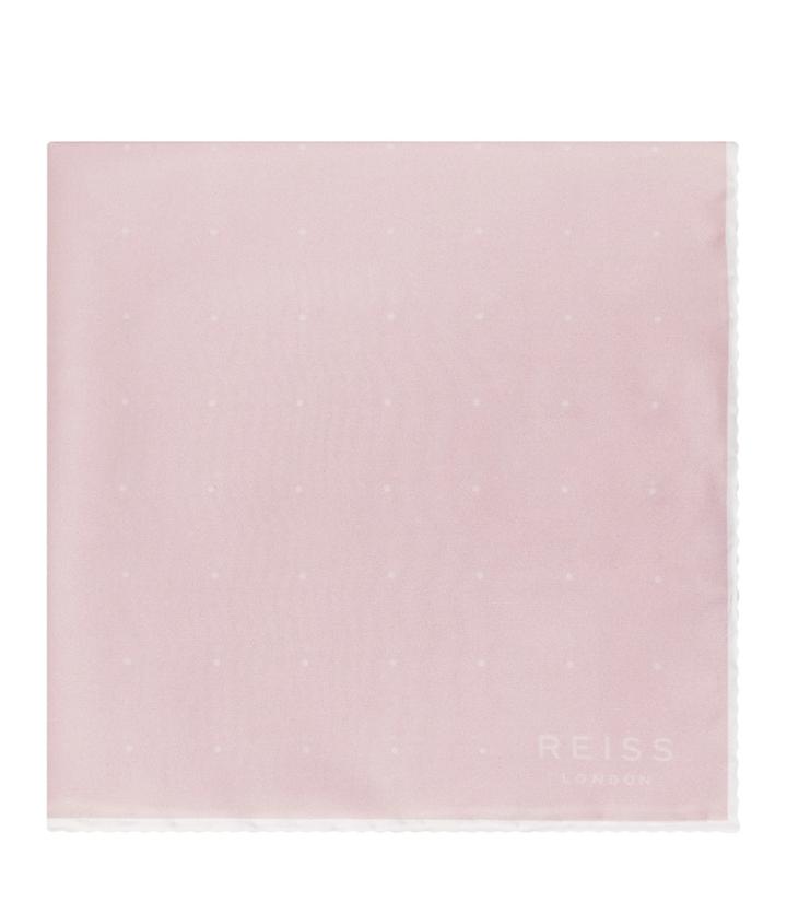 Reiss Helmar - Mens Silk Dotted Pocket Square In Red, One Size