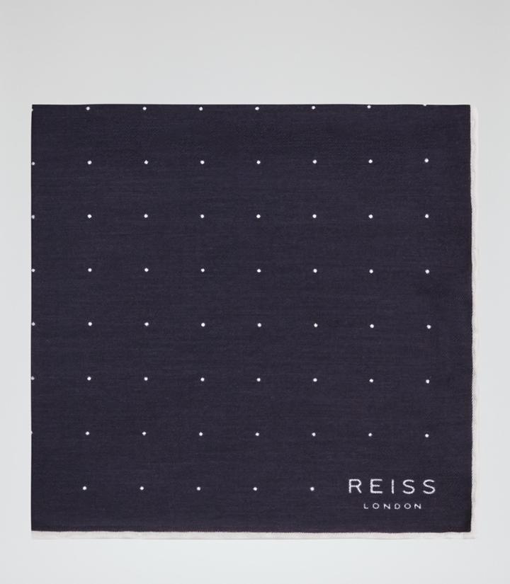 Reiss Higgs - Mens Dotted Pocket Square In Blue, Size One Size