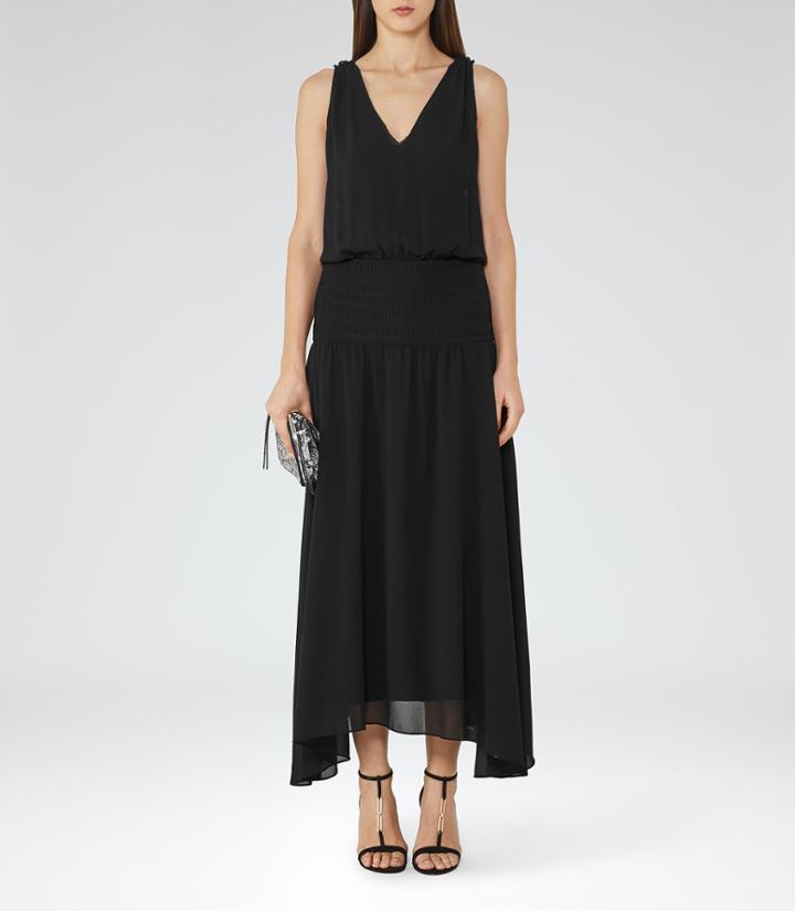 Reiss Mari - Womens Cross-back Maxi Dress In Black, Size 12