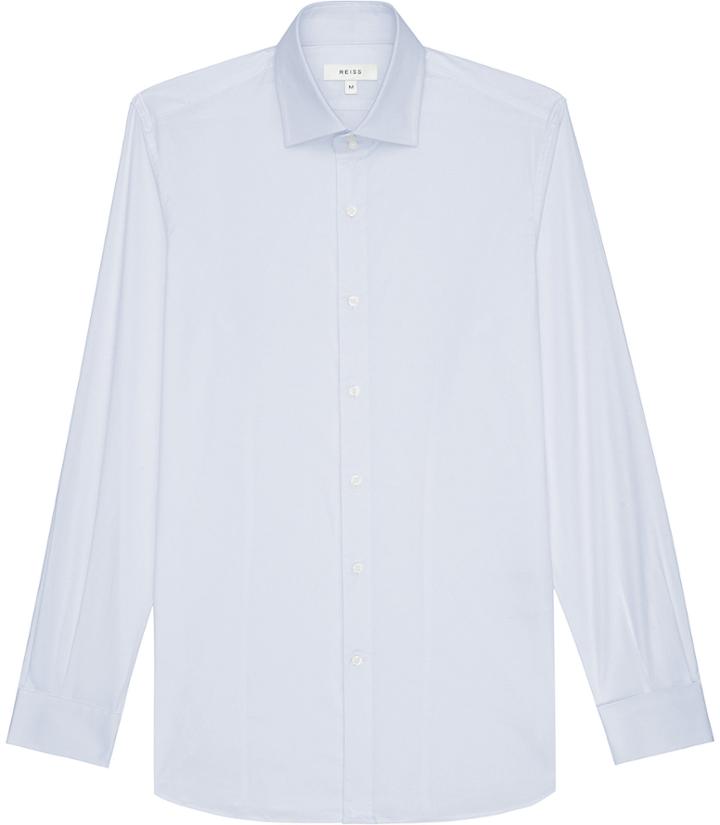 Reiss Zinc - Mens Slim Stretch Shirt In Blue, Size S