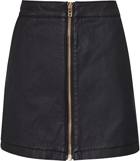 Reiss Ruth Coated Coated-denim Mini Skirt
