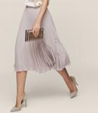 Reiss Rosie - Knife-pleat Midi Skirt In Blue, Womens, Size 2