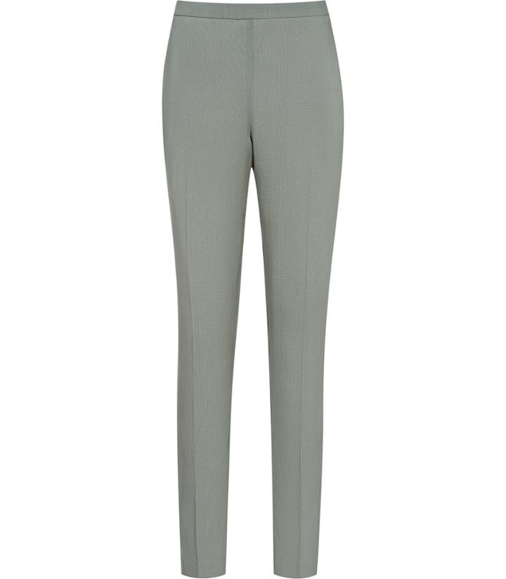 Reiss Camila Trouser - Womens Textured Tailored Trousers In Green, Size 4