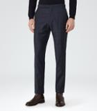Reiss Hour T - Mens Checked Tailored Trousers In Blue, Size 30