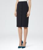 Reiss Luelle - Button-front Pencil Skirt In Blue, Womens, Size 2