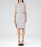 Reiss Angela - High-neck Dress In Grey, Womens, Size 0
