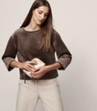Reiss Nia - Quilted Velvet Sweatshirt In Brown, Womens, Size Xs