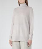 Reiss Ina - Womens Cashmere-blend Roll-neck Jumper In Grey, Size L