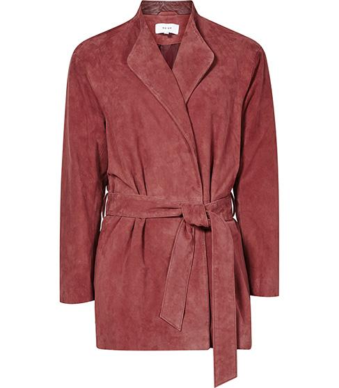 Reiss Willow Suede Wrap Jacket