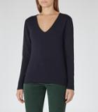 Reiss Bess - Womens Textured Jumper In Blue, Size S