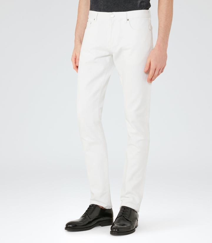 Reiss Johnny - Mens Slim-fit Jeans In White, Size 28