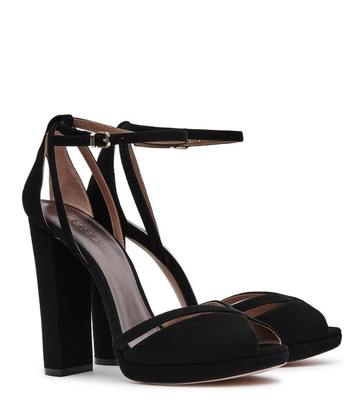 Reiss Elvi - Womens Block-heel Platform Shoes In Black, Size 3