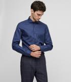 Reiss Shaffer - Slim Melange Shirt In Blue, Mens, Size Xs