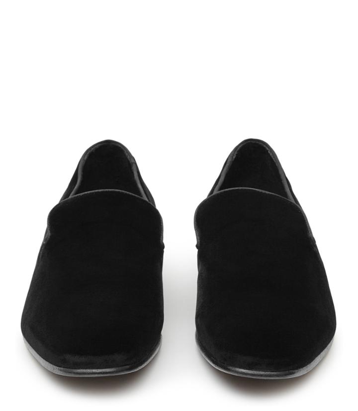 Reiss Eddie - Mens Velvet Slippers In Black, Size 7