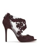 Reiss Beardsley - Womens Laser-cut Suede Shoes In Red, Size 3