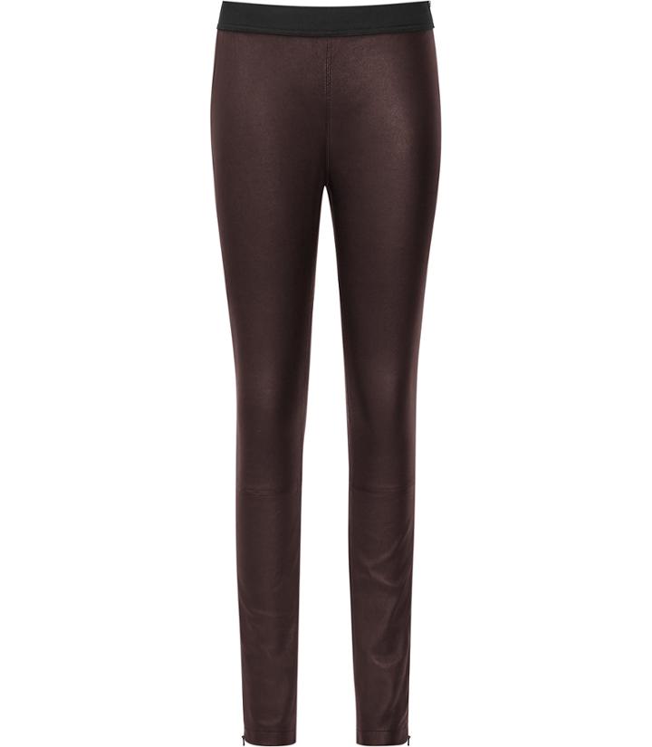 Reiss Carrie - Womens Leather Leggings In Red, Size 4