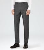 Reiss Host T - Mens Mottled Wool Trousers In Grey, Size 28