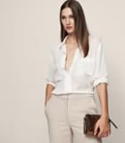 Reiss Lilia - Pocket-detail Shirt In White, Womens, Size 0