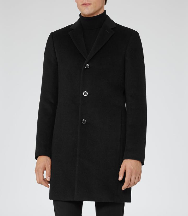 Reiss Gabriel - Mens Epsom Coat In Black, Size S