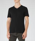 Reiss Dayton - Mens V-neck T-shirt In Black, Size S