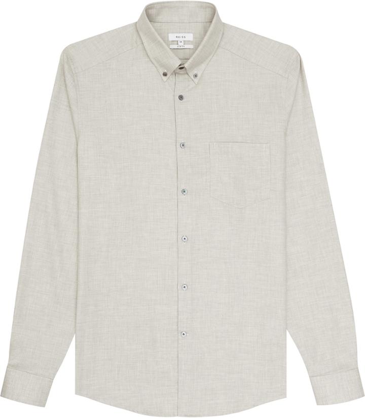 Reiss Carmichael - Mens Slim-fit Shirt In Grey, Size Xs