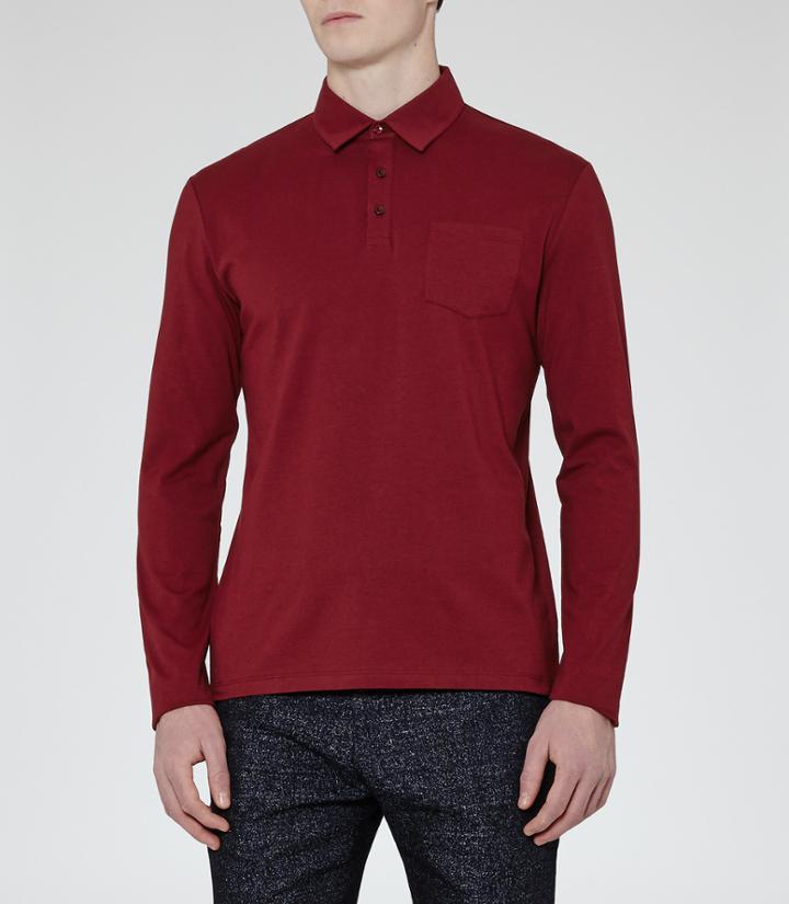 Reiss Parry - Mens Patch Pocket Polo Shirt In Red, Size Xxl
