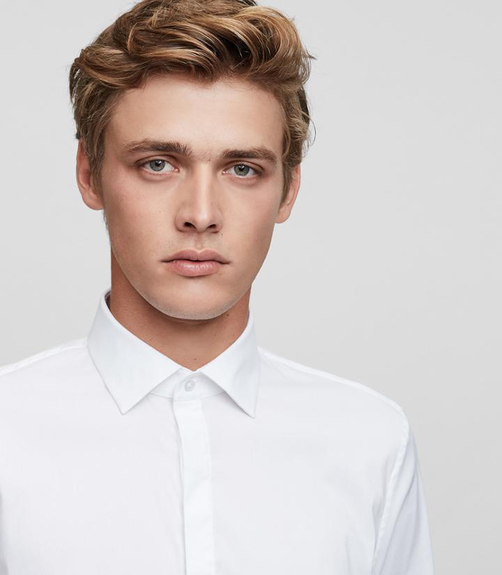 Reiss Mauro - Concealed Placket Shirt In White, Mens, Size Xs
