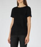 Reiss Rewe - Womens Textured T-shirt In Black, Size S