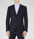 Reiss Baggio B - Checked Wool Blazer In Blue, Mens, Size 38