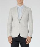 Reiss Elliot - Hopsack Weave Blazer In Grey, Mens, Size 38