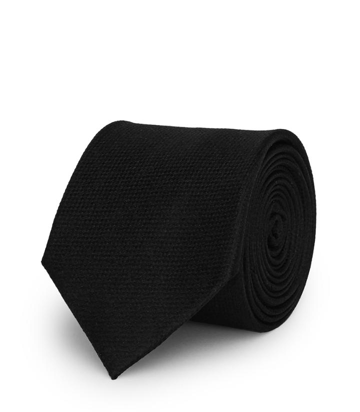 Reiss Ceremony - Textured Silk Tie In Black, Mens