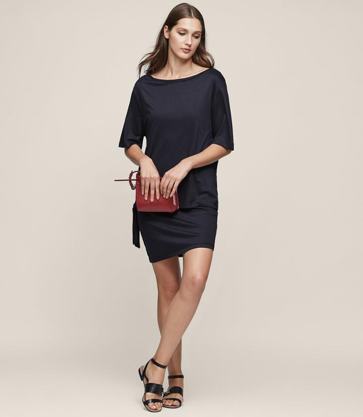 Reiss Lorni - Jersey Tie-side Dress In Blue, Womens, Size 2