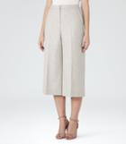 Reiss Ally - Womens Flannel Culottes In Grey, Size 6