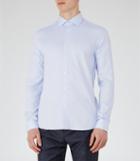 Reiss Time - Mens Slim-fit Textured Shirt In Blue, Size Xs