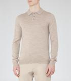 Reiss Mansion - Merino Wool Polo Shirt In Brown, Mens, Size M