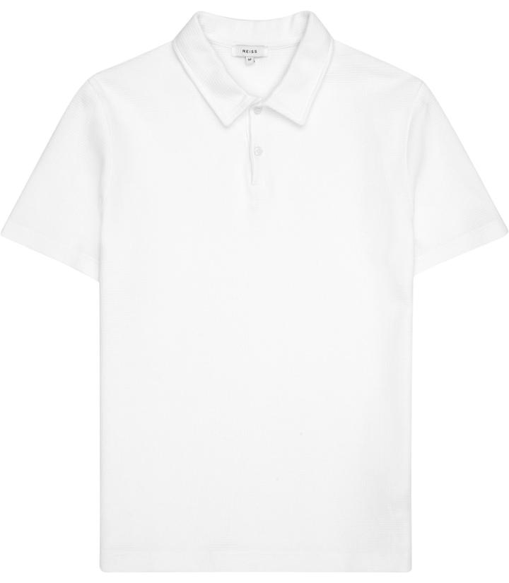Reiss Anton - Mens Textured Polo Shirt In White, Size S