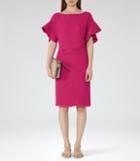 Reiss Manila - Womens Peplum-sleeve Dress In Red, Size 4