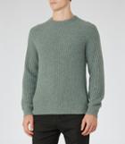 Reiss Jamie - Mens Ribbed Crew-neck Jumper In Green, Size S