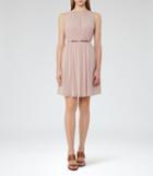 Reiss Charlotte - Womens Smocking-detail Dress In Pink, Size 4
