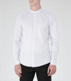 Reiss Bryce - Mens Stripe Grandad Collar Shirt In White, Size S