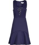 Reiss Hudson - Womens Lace-insert Dress In Blue, Size 4