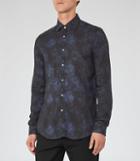 Reiss Delmar - Mens Faded Print Shirt In Blue, Size Xs